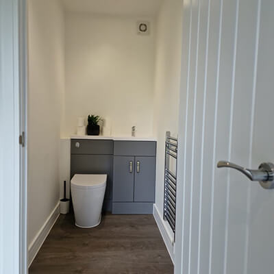 garden room with toilet